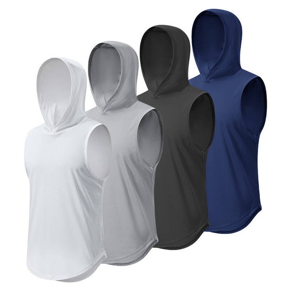 Unisex Sommer Sportweste, schnell trocknende, lockere Weste, Fitness-Paar, Basketballtraining, Fitnessweste mit Kapuze