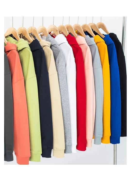 Unisex Hoodie, aus reiner Baumwolle, einfarbiger Street-Trend-Hoodie, für Herbst und Winter, Kapuzenpullover, für Männer und Frauen, Paar