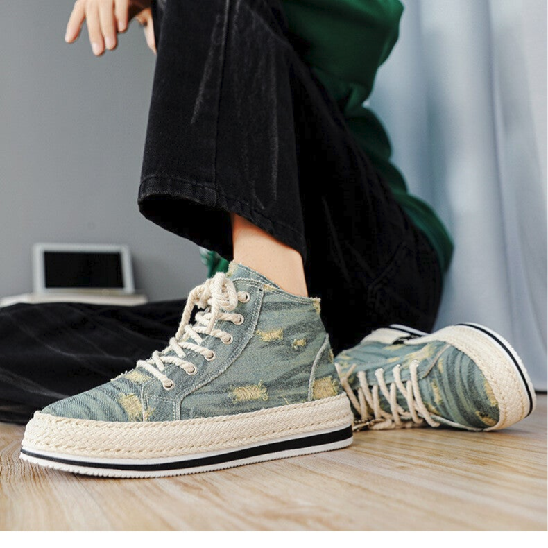 High Top Canvas Sneaker - Waschjeans