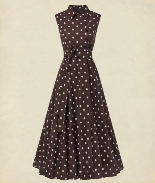 Ärmelloses Retro Kleid - Polka Dots