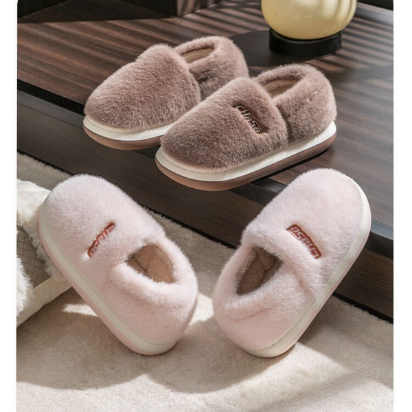 Unisex Plüsch-Baumwoll Hausschuhe, rutschfest