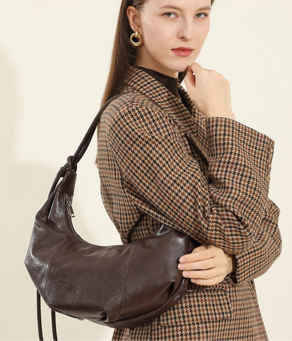 Horn-Tasche - Leder Hobo Bag
