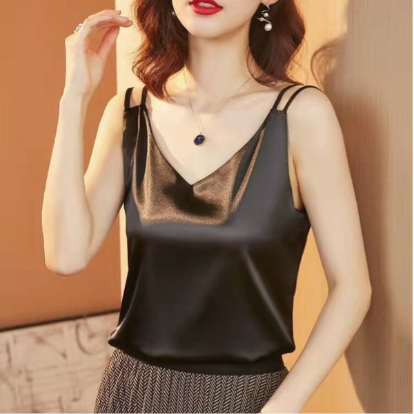 Damen Satin-Camisole - V-Ausschnitt