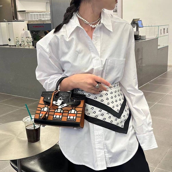 2025 Neuheit – Mini Kelly Bag im Edel-Design, mehrfarbige trendige Umhängetasche mit exklusivem Unikat-Design