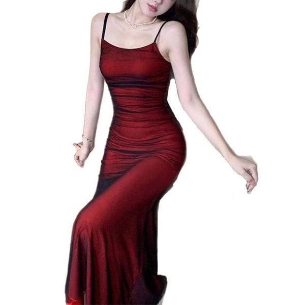 Satin Maxikleid - Cocktailkleid