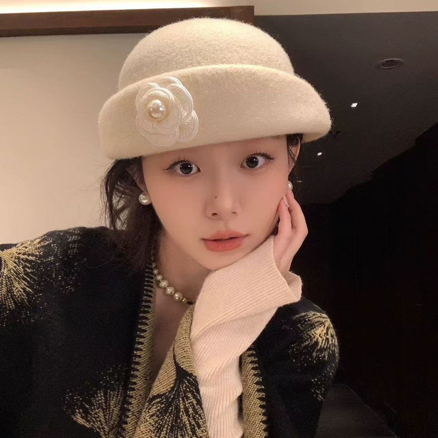 Kamelien Wollhut für Damen