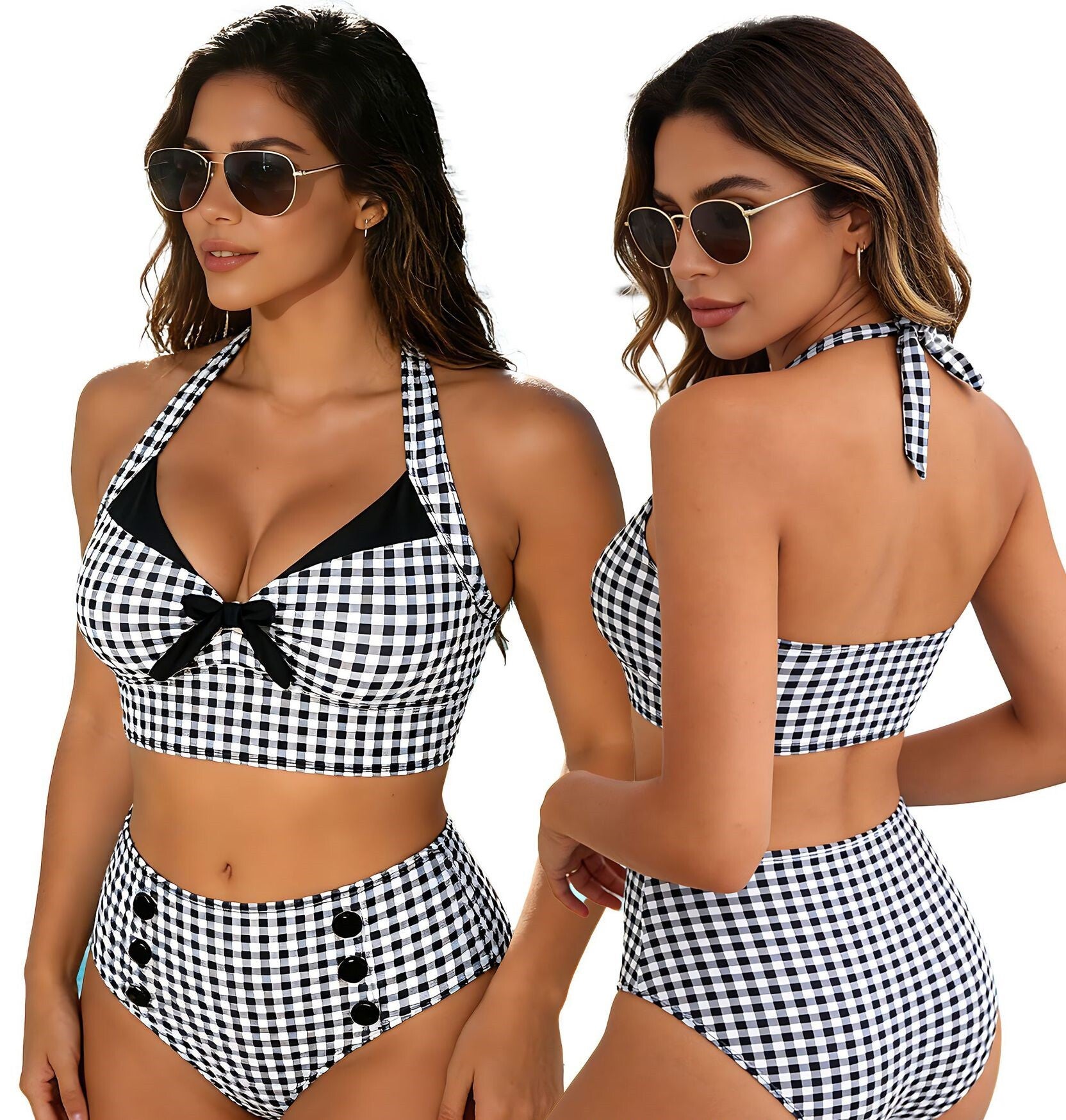 Damen Bikini  – Karo Muster