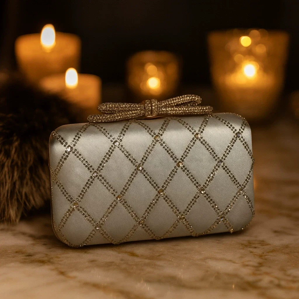 Kristallbesetzte Abendtasche - Clutch