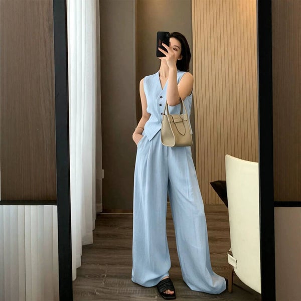 Damen Weste und Palazzo-Hose