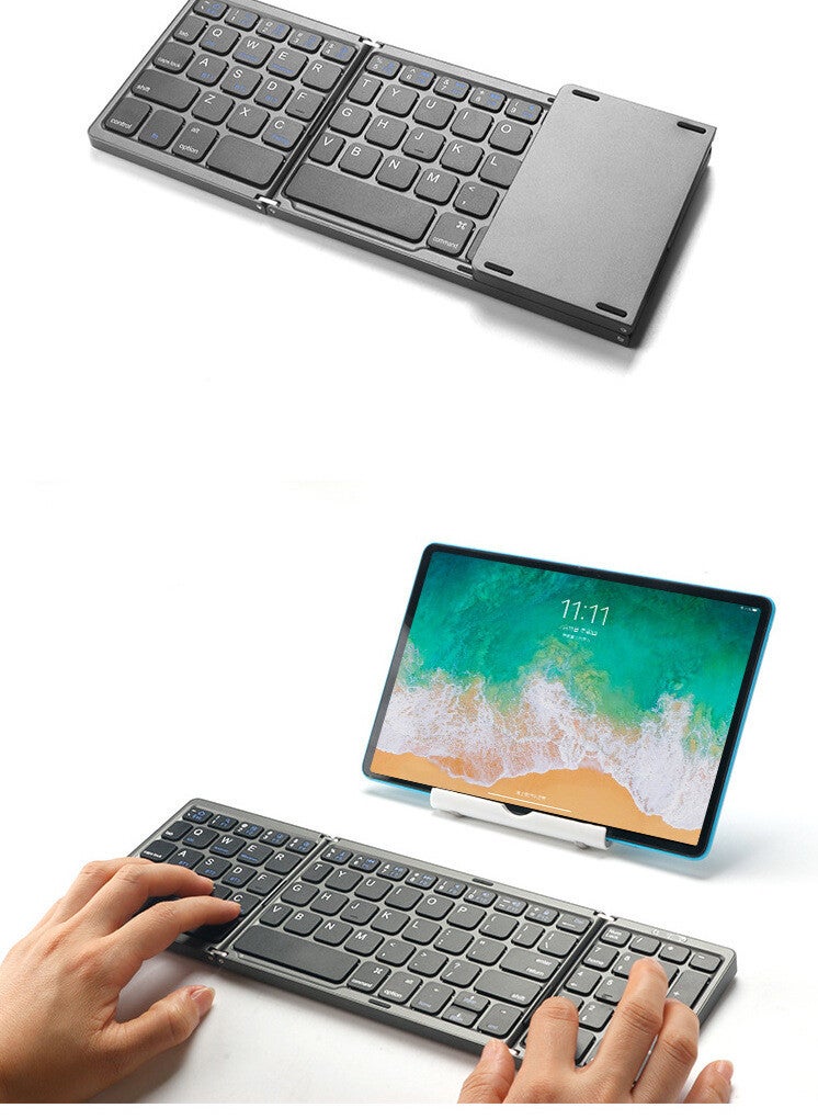 Dreifach faltbare kabellose Bluetooth-Tastatur
