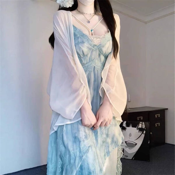 Tie-Dye Set mit Spaghettiträgern