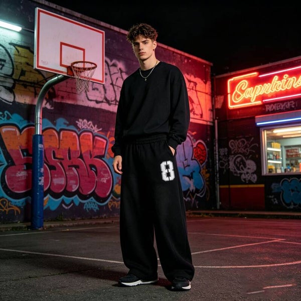 Herren Jogginghose - Wide‑Leg Hose