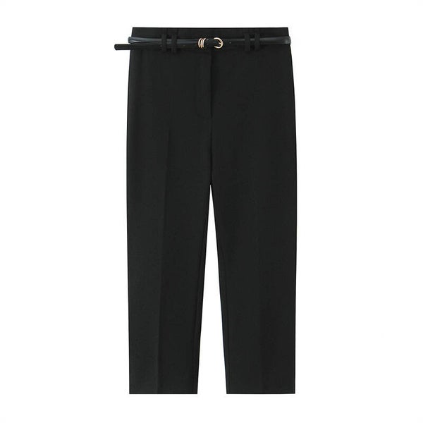 Elegante Damen Capri-Hose mit Gürtel