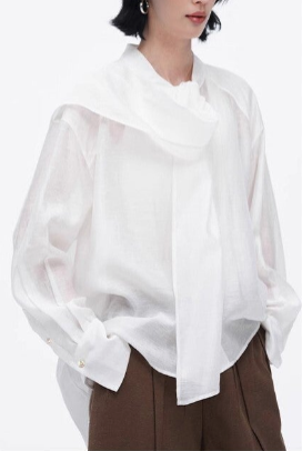 Lyocell-Faser Damen Bluse - Franz. Stil