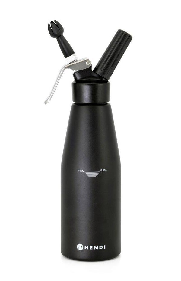 Hendi Slagroomapparaat Zwart - 0,95 Liter