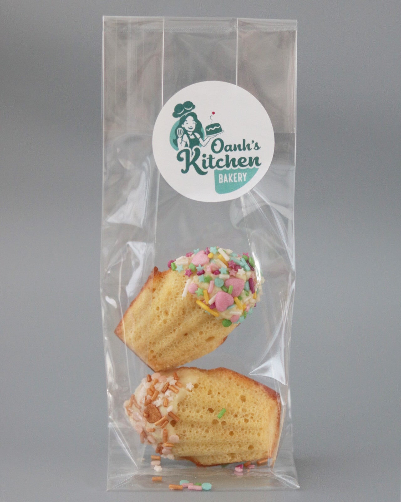 Madeleines witte choco sprinkles - 2 stuks
