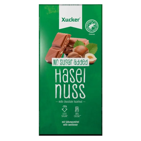 Xucker Chocolade reep Melk Hazelnoot - 80 gram