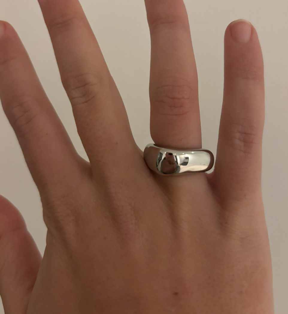 Square up ring zilver