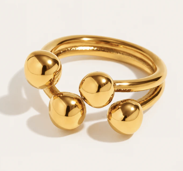 Amber ring goud