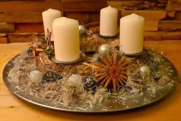 Adventkranz silber