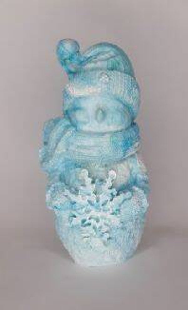 Schneemann mit Schneeflocke