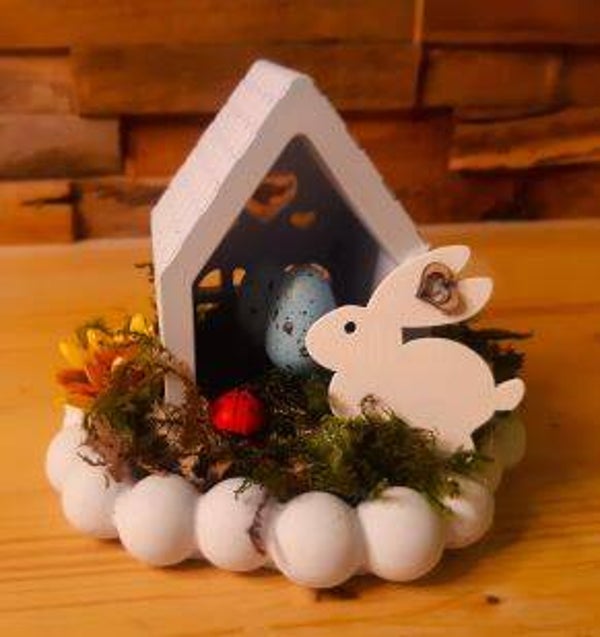 Dekoteller Ostern mit Naturmaterialien