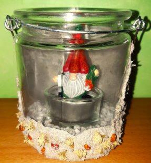 Teelichthalter aus Glas - Variante braun