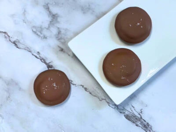 Karamel schijf M - 5ST (koekje+karamel zeezout)