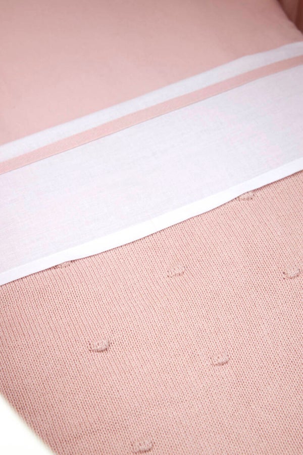 Wieglaken met bies soft pink 75 x 100 cm