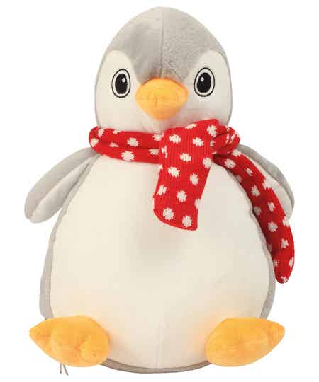 Pinguin knuffel met sjaal 38 cm - eventueel met naam geborduurd