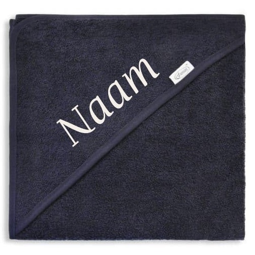 Badstof badcape navy - eventueel met naam geborduurd