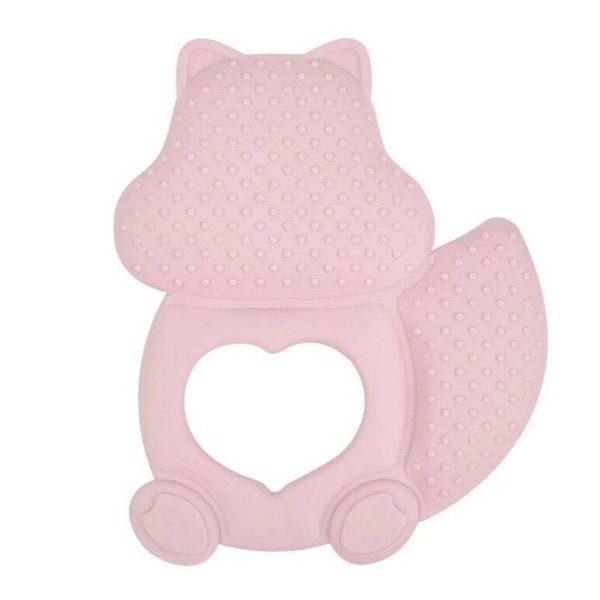 Siliconen bijtring eekhoorn zachtroze van Rammelaartje