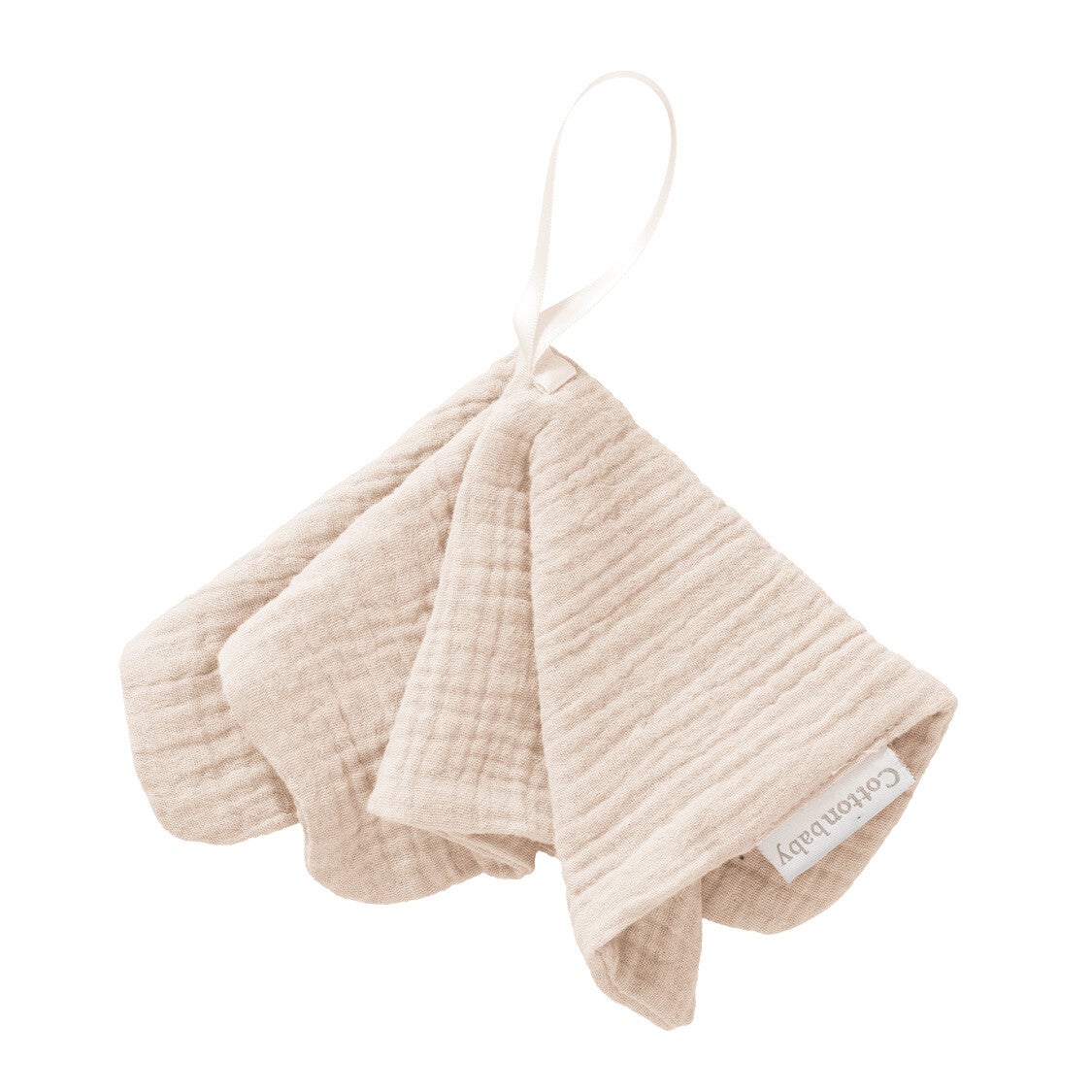 Hydrofiel speendoekje beige - eventueel met naam geborduurd