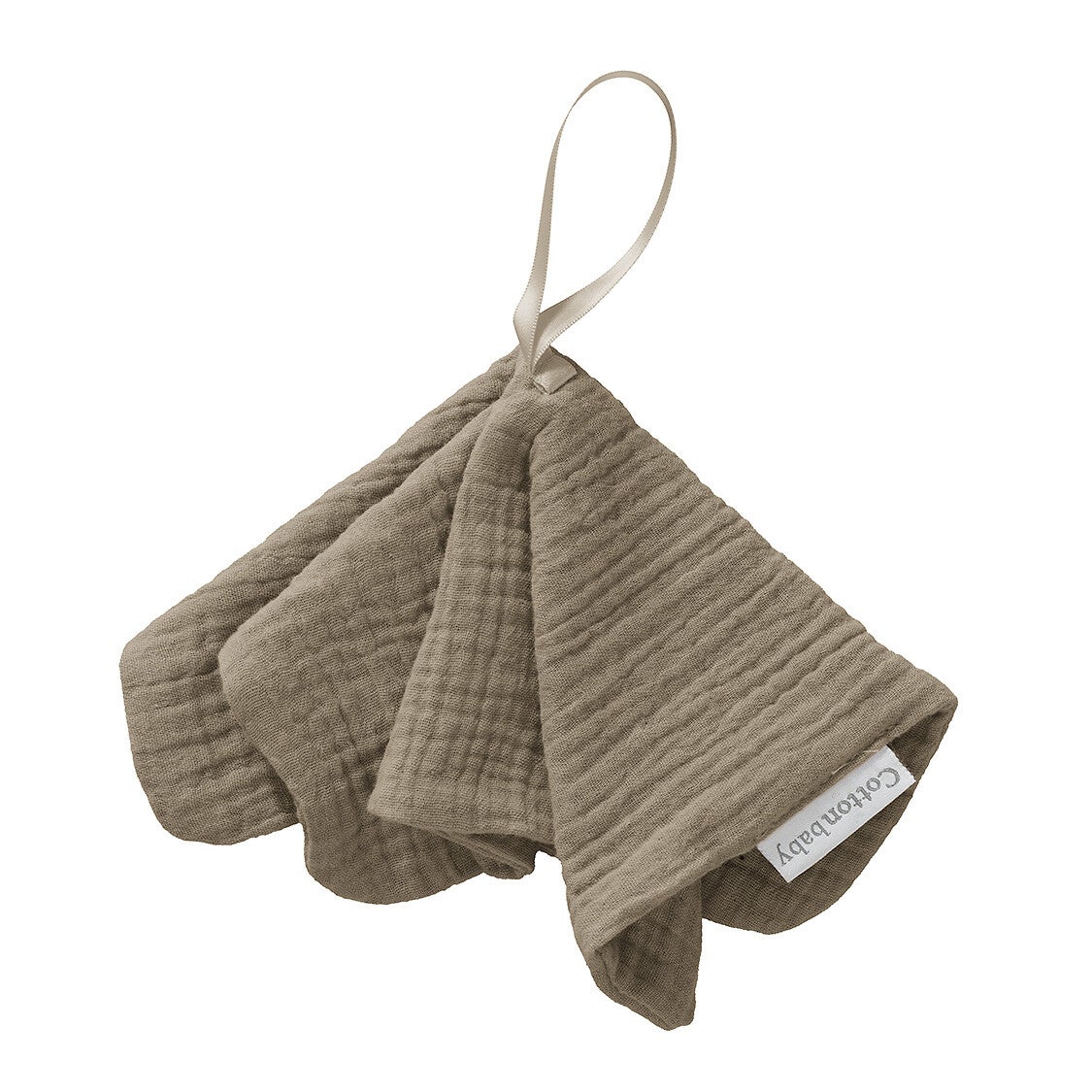 Hydrofiel speendoekje taupe - eventueel met naam geborduurd