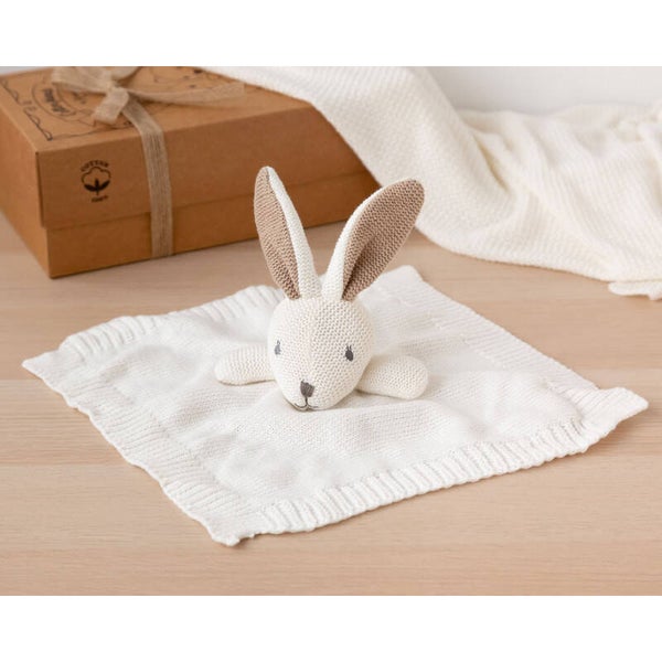 Dou dou knuffeldoekje konijn wit 25 cm