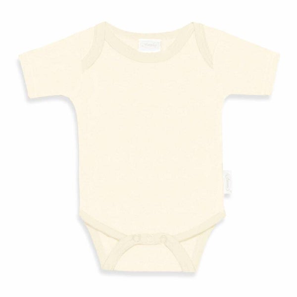 Newborn rompertje gebroken wit met korte mouwen