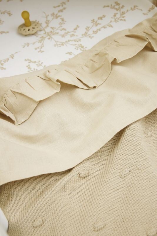 Ledikant laken ruffle sand 100 x 150 cm