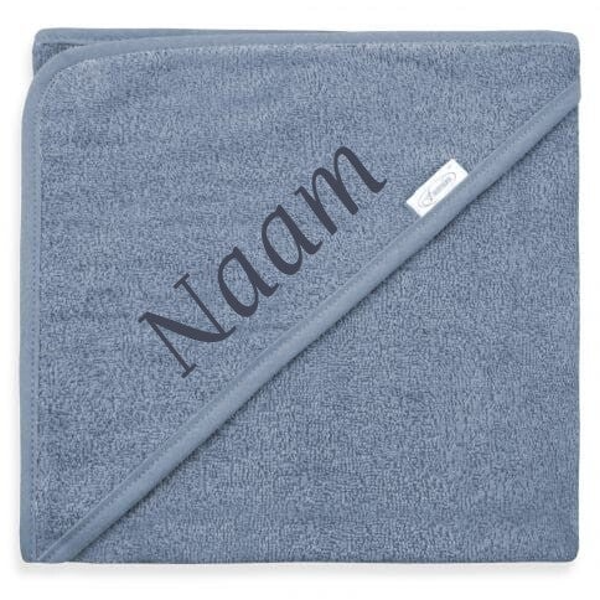 Funnies badcape blauwgrijs - eventueel met naam geborduurd