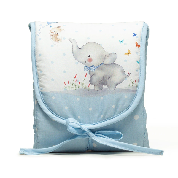 Verschoonmatje olifant blauw