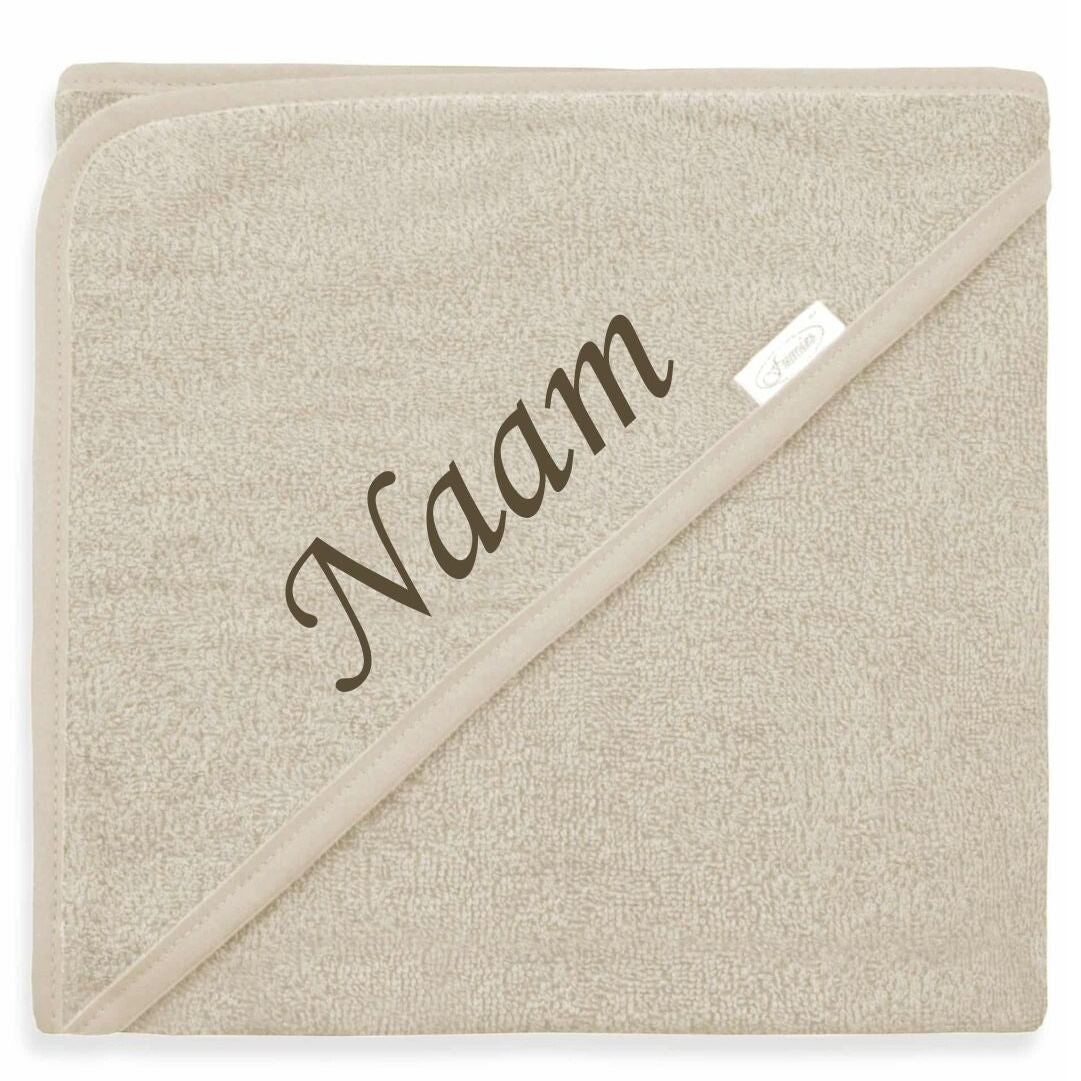 Funnies badcape sandstone grey - eventueel met naam geborduurd