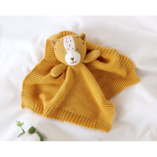 Dou dou knuffeldoekje tijger okergeel 25 cm