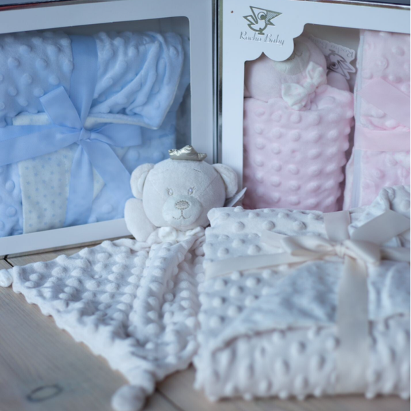 Dou dou beer met kroontje knuffeldoekje en deken - meerdere kleuren