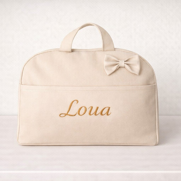 Luiertas met strik en voorvak