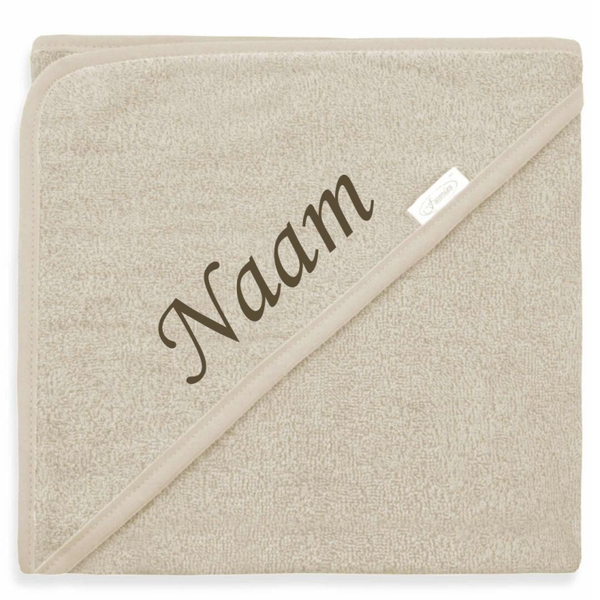 Funnies badcape sandstone grey - eventueel met naam geborduurd