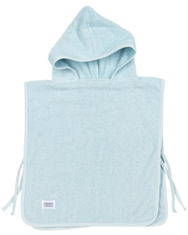 Meyco poncho badstof lichtblauw 1-3 jr - eventueel met naam geborduurd