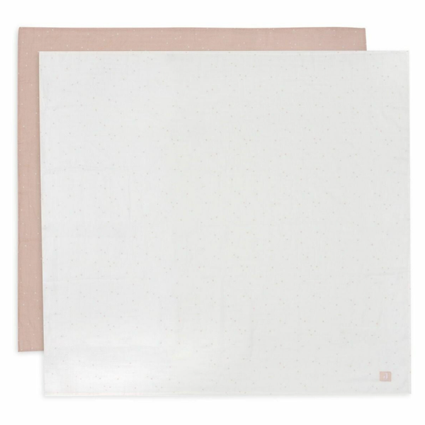 Hydrofiele multidoek large 115 x 115 cm Twinkling Wild Rose - 2 stuks