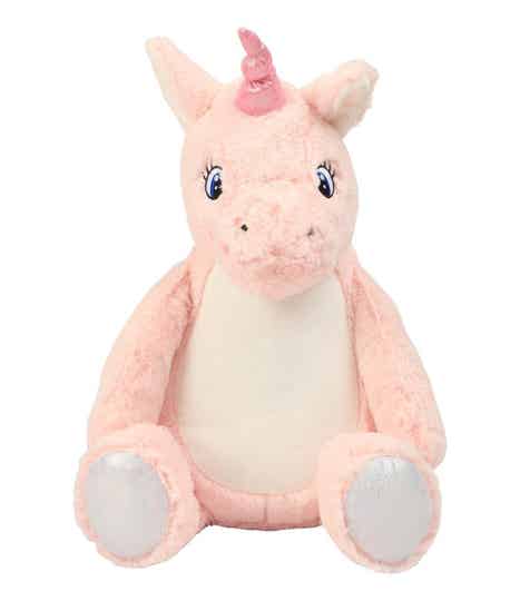 Eenhoorn knuffel 38 cm lichtroze - eventueel met naam geborduurd