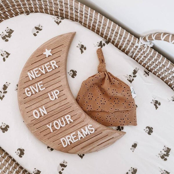 Houten letterbord maan