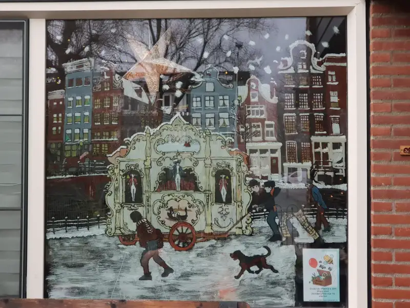 Fijne feestdagen! Raamschildering 2023/2024 Blije Bij themakisten 