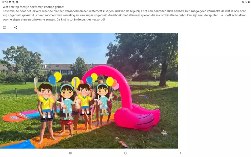 Waterpretfeestje recensie Blije Bij themakisten 